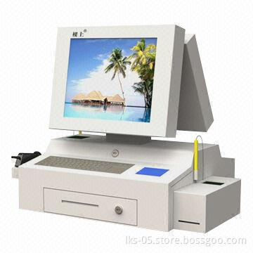 Desktop Double Side Screen Kiosk with POS Terminal and Barcode Scanner for Shopping Mall and Store
